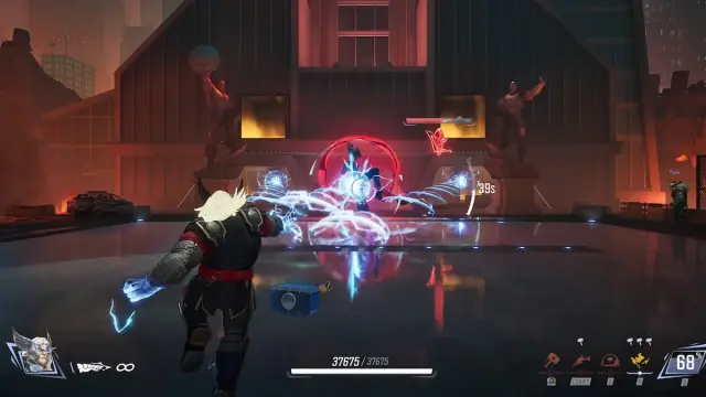 Thor fighting scarlet witch in marvel rivals zombies