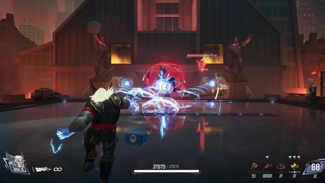 Thor shooting lightning at scarlet witch in marvel rivals zombies
