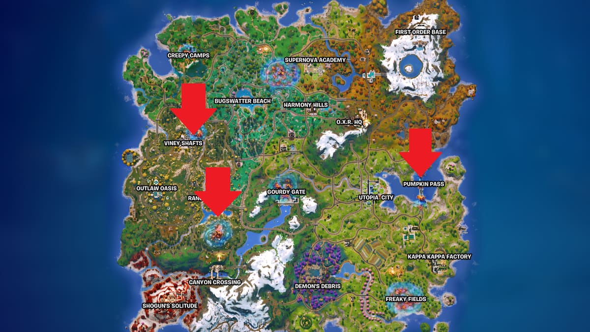 Ubicaciones de generación de Ultima Carver en el mapa de Fortnite