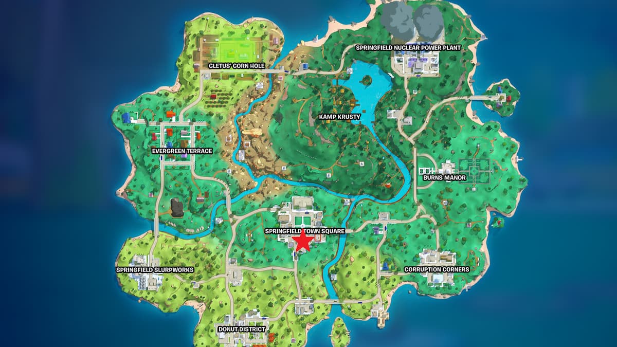 Ubicación del mapa de la taberna de Moe en Fortnite.