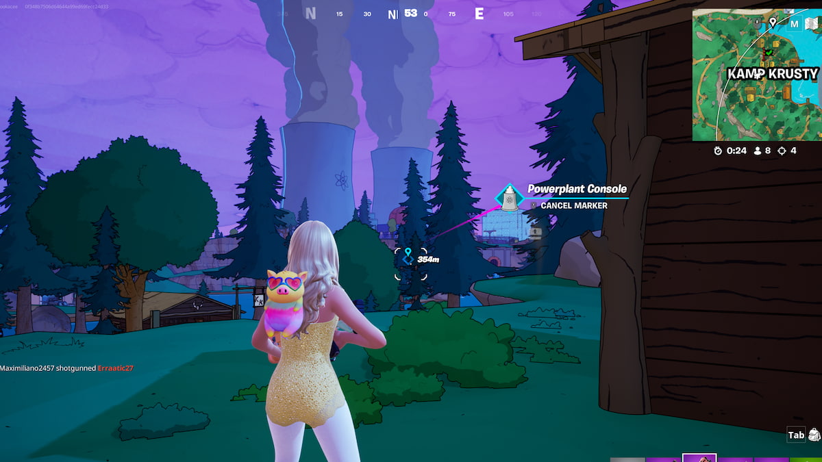 Marcador de consola powerplant en fortnite