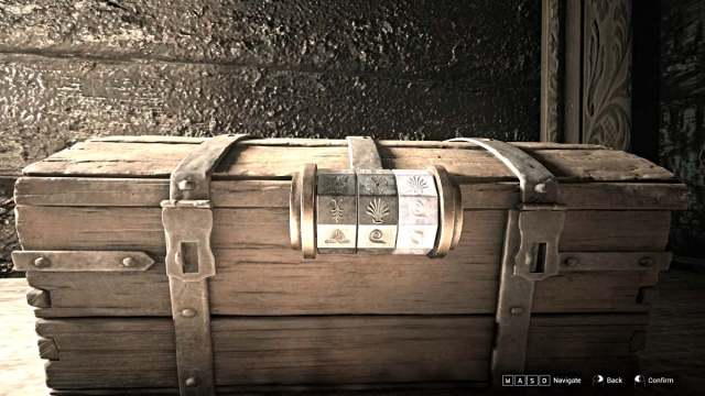 Chest combination puzzle solution in AILA