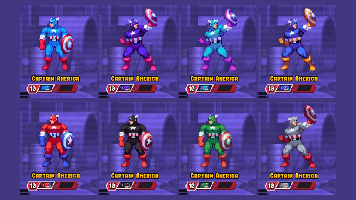 Captain America All Color Palettes Marvel Cosmic Invasion