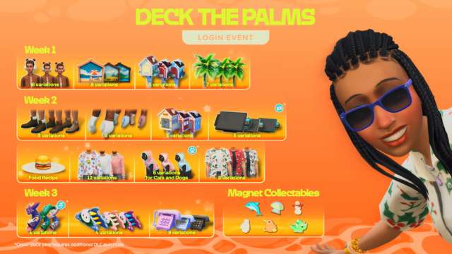 deck the palms event in the sims 4