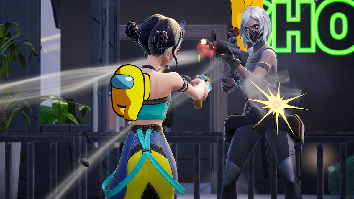 Disparando al jefe de silencio en fortnite