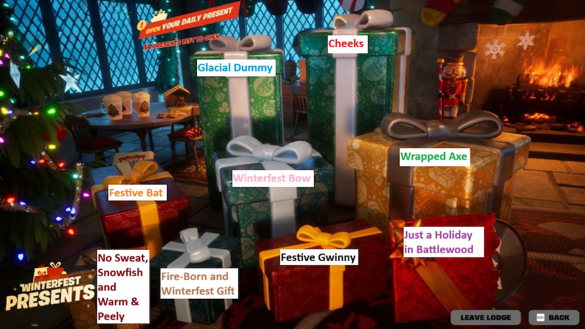 First gift set marked for Fortnite's Winterfest