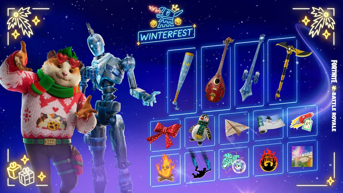 All Free Rewards for Fortnite Winterfest 2025