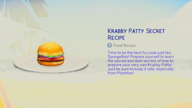 Krabby patty in the sims 4