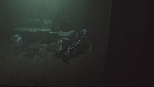 Routine robot lying headless and deactivated