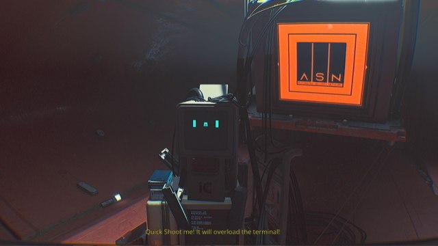 Routine robot helper asking us to shoot him