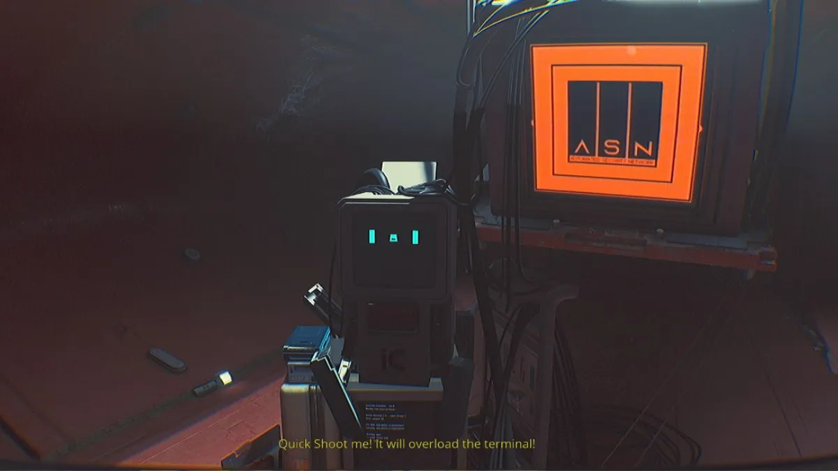 Periodically, a robot helper asks us to shoot.