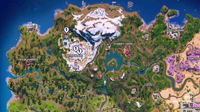 Cartman's statue locations in fortnite