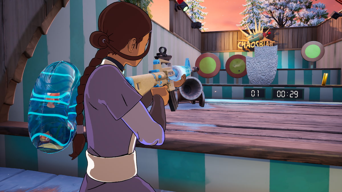 Shooting targets in chaosblast in fortnite