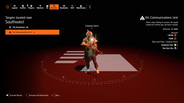 Division 2 Harris bounty