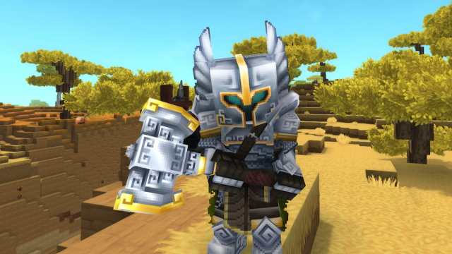 Holding a mace in hytale