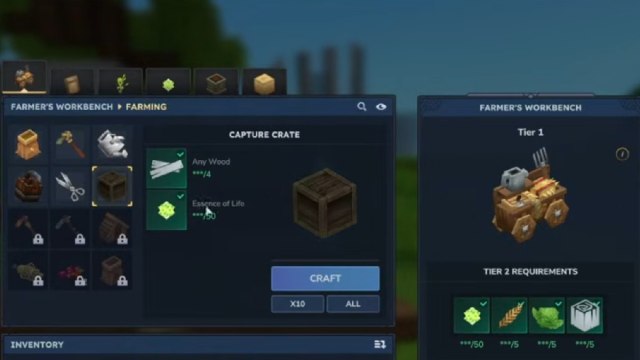 Hytale Capture Create crafting recipe