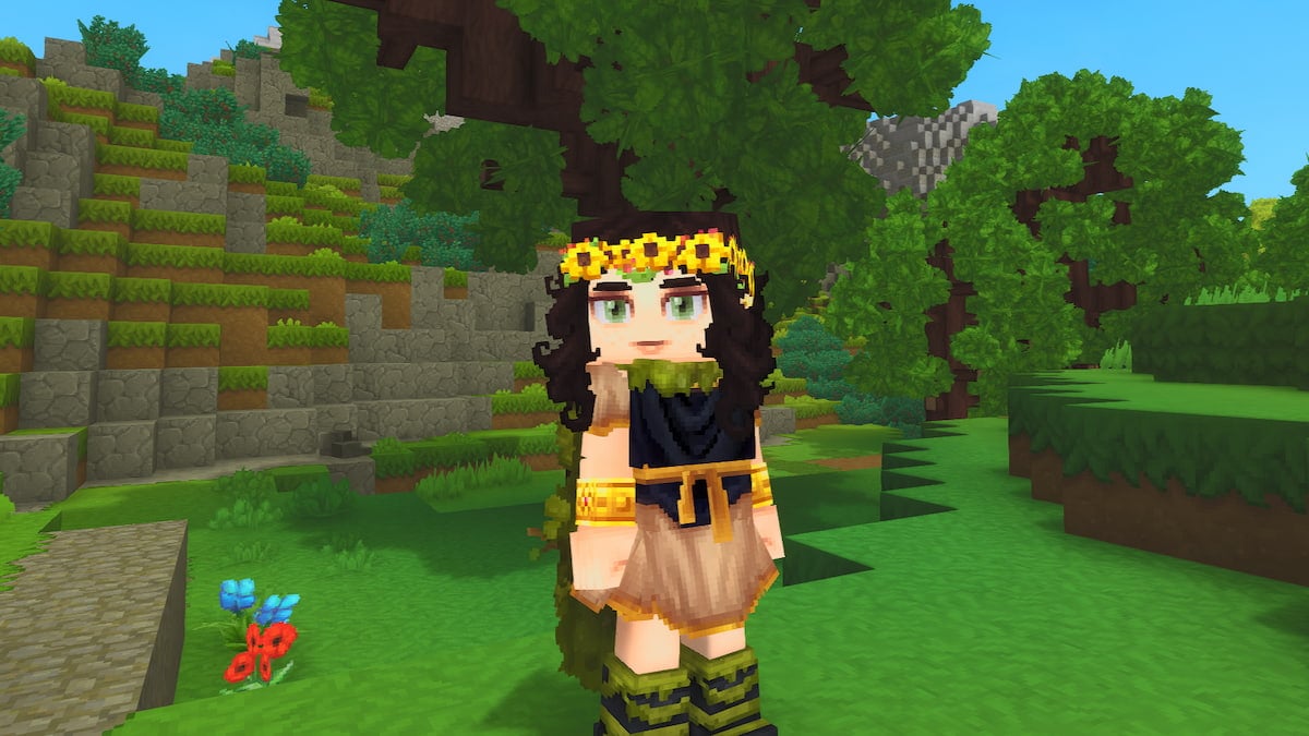 Hytale character standing in forest