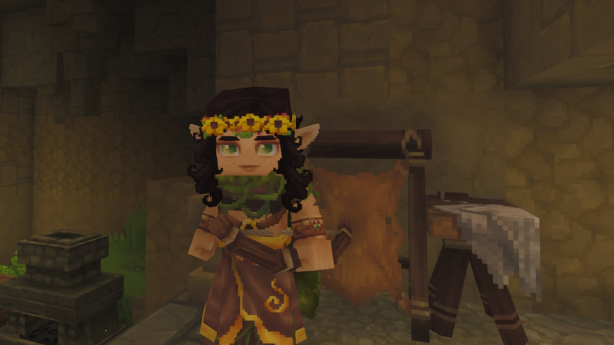 Standing in front of tanning rack in hytale
