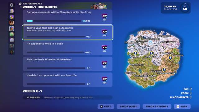 Fan locations in fortnite