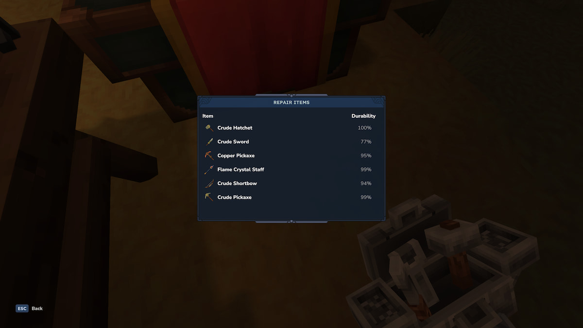 Using repair kits with hytale