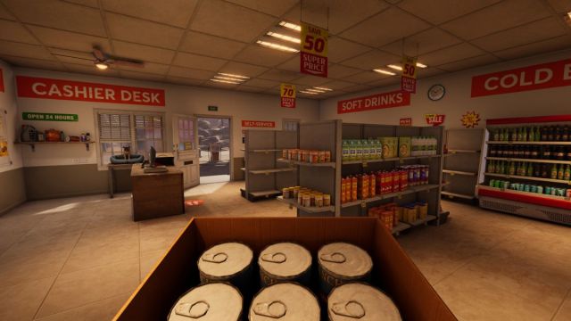 Restocking shelves in Roadside Research.