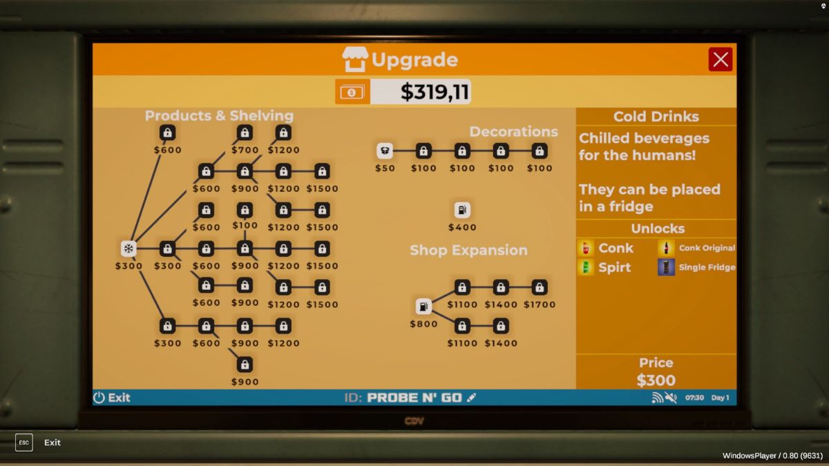 A tela de atualizações em Roadside Research.