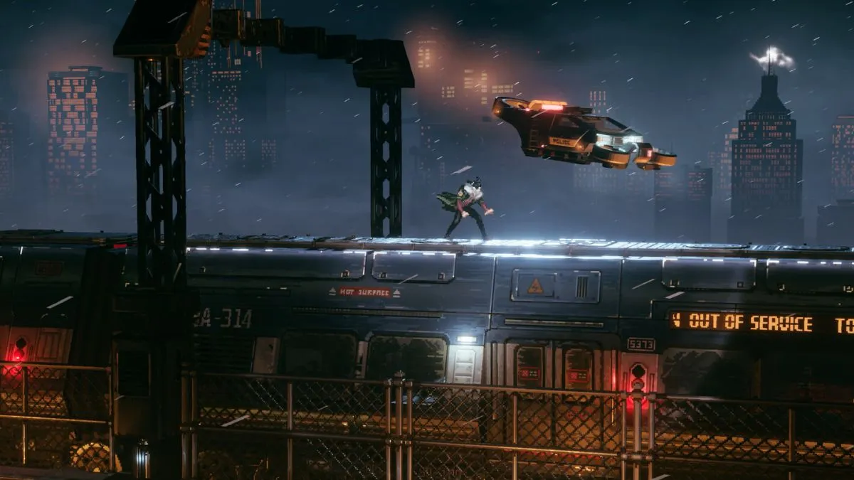 REPLACED Screenshot featuring the main character on a train