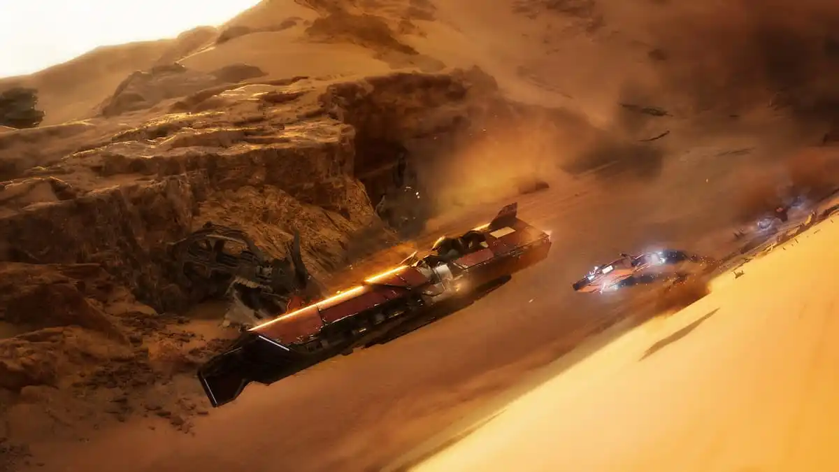 Star Wars: Galactic Racer Gameplay screenshot with several vehicles