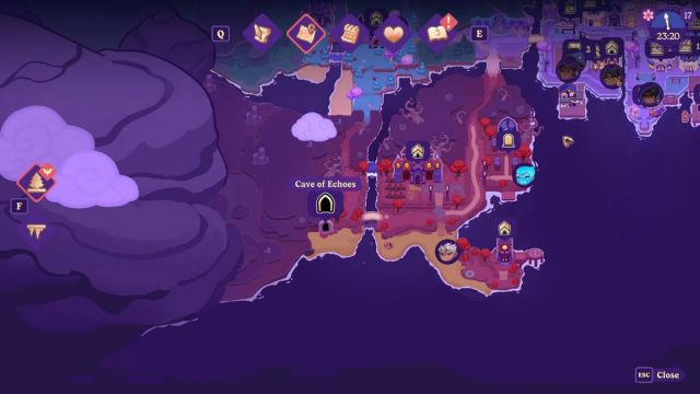 Cave of Echoes Map Location Misty Shores Moonlight Peaks