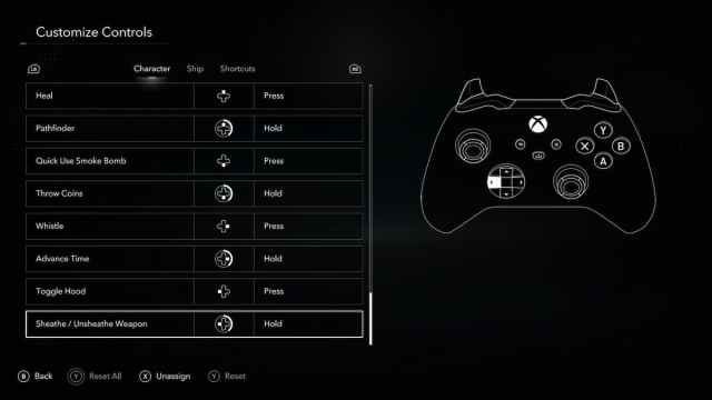 Customize Controls Assassin's Creed Black Flag Resynced