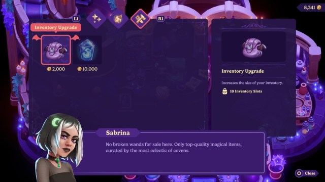 Inventory Upgrade from Sabrina Moonlight Peaks
