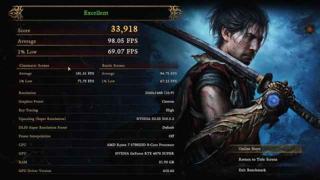 Onimusha Benchmark Tool Results Screen