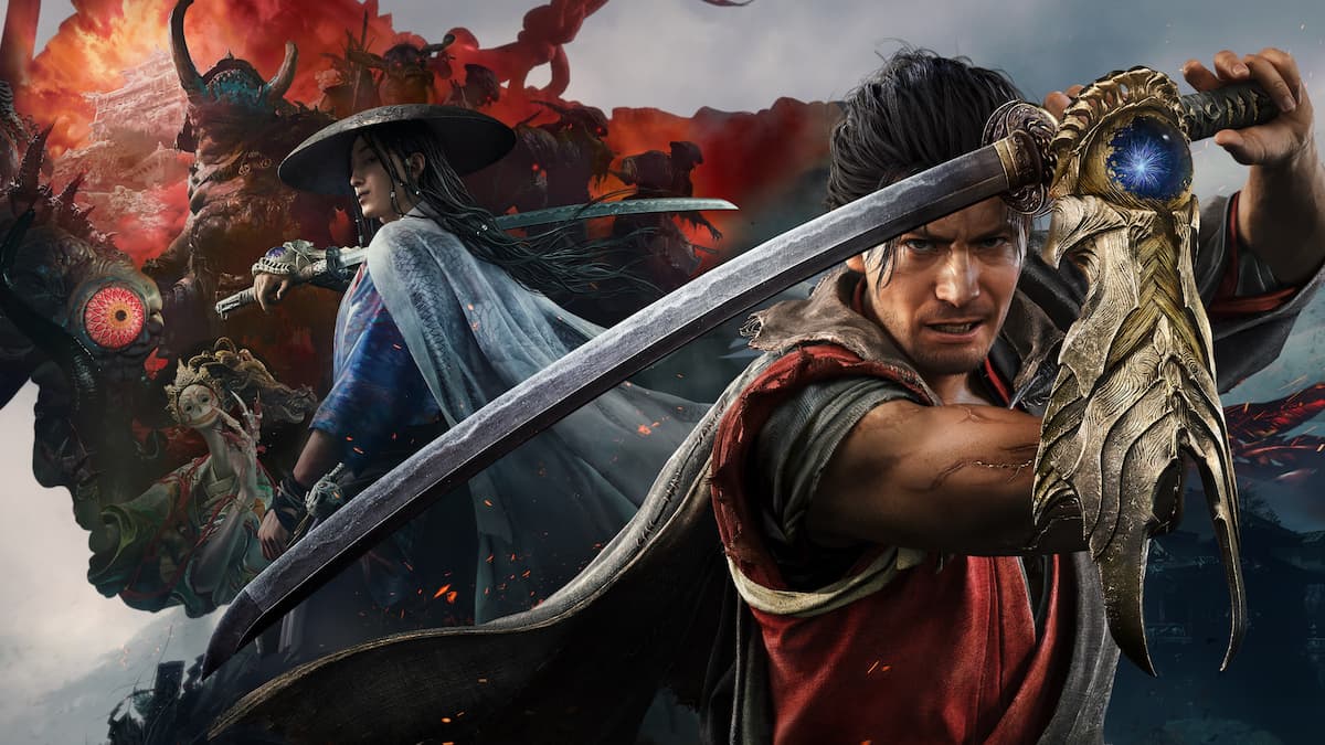 Onimusha: Way of the Sword Key Art featuring Musashi and Sasaki