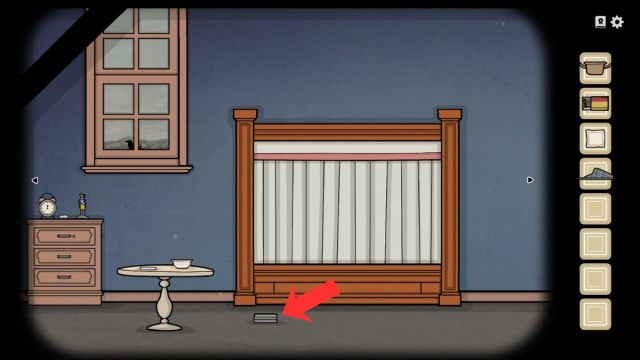 The puzzle box near Aldous' bed highlighted.
