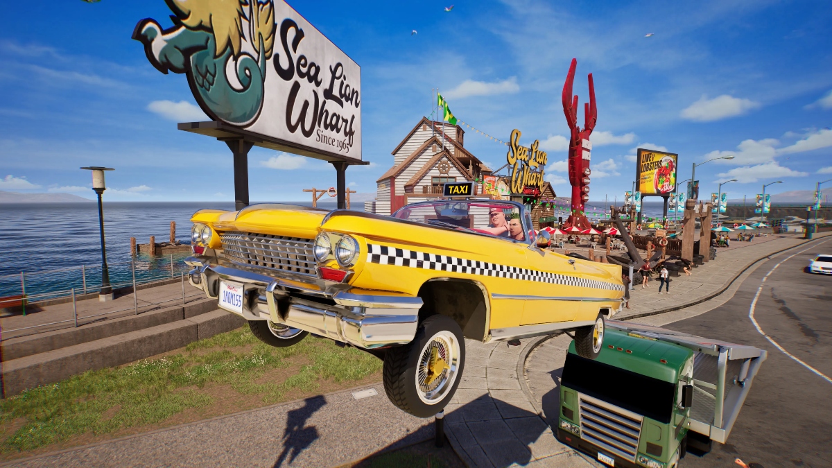 A jump in Crazy Taxi