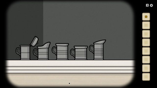 Cups on the windowsill during The Arrival in Servant of the Lake.