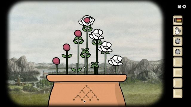 The solution to the flower puzzle in Servant of the Lake.