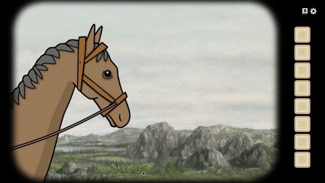 The horse in The Servant of the Lake arrival scene.