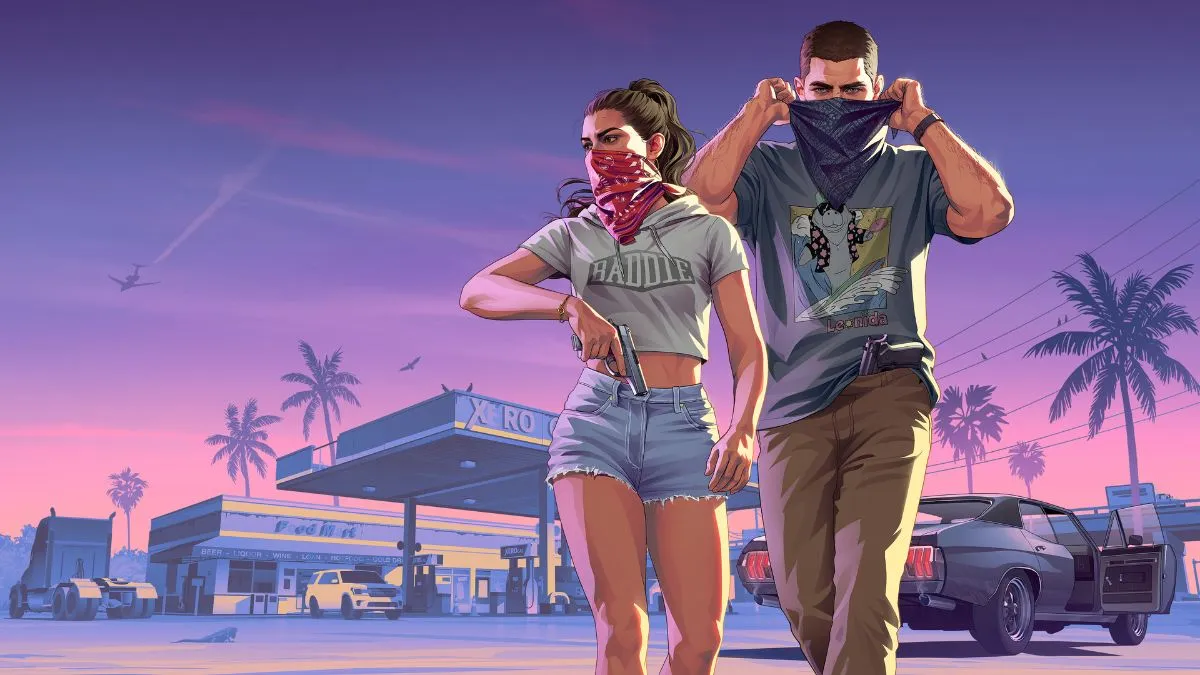 Jason and Lucia robbery official artwork for GTA 6.
