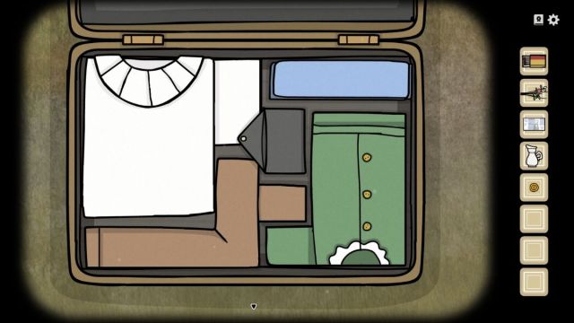 The organized suitcase in Servant of the Lake.
