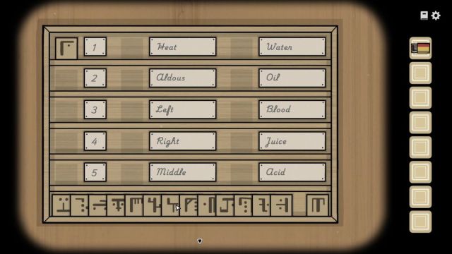 A difficult puzzle board featuring words and symbols in Servant of the Lake.