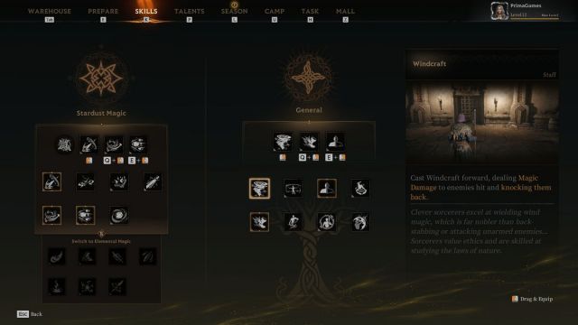 Stardust Magic Build Sorc Mistfall Hunter