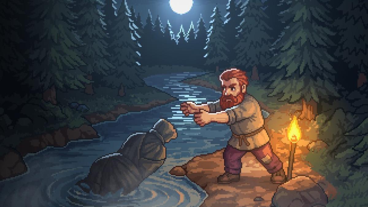 Evil man with red glowing eye holding up a contract