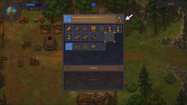 woodworking workbench menu with a zombie manning it