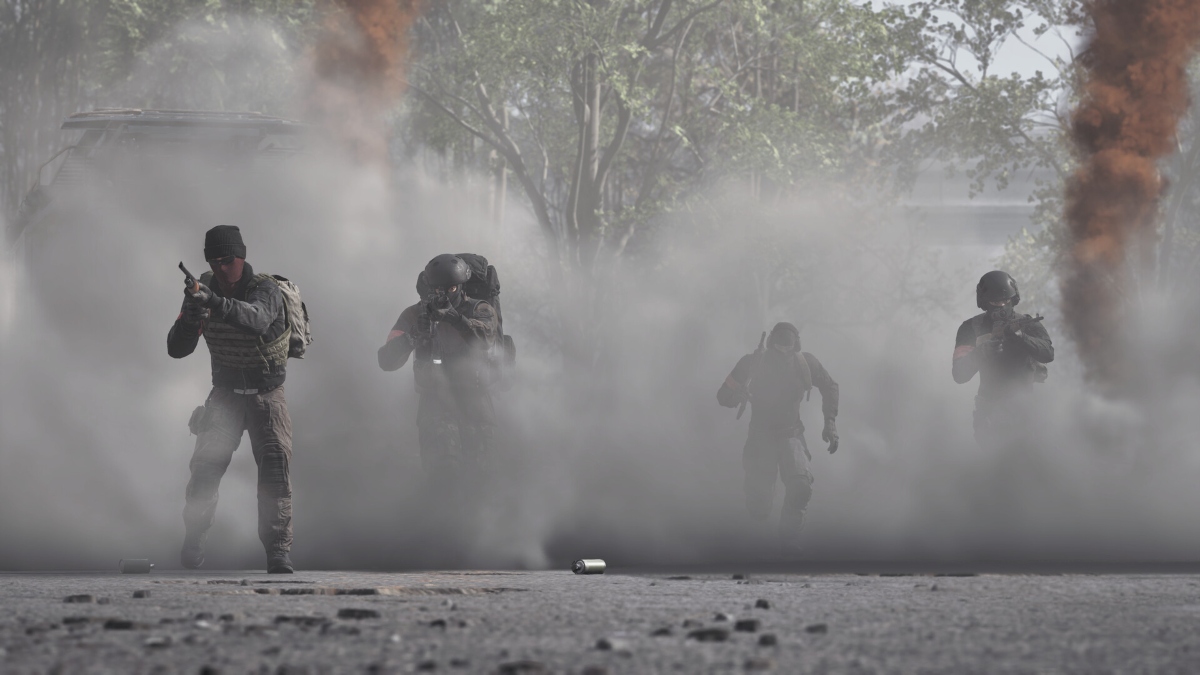 A squad in smoke in WARDOGS