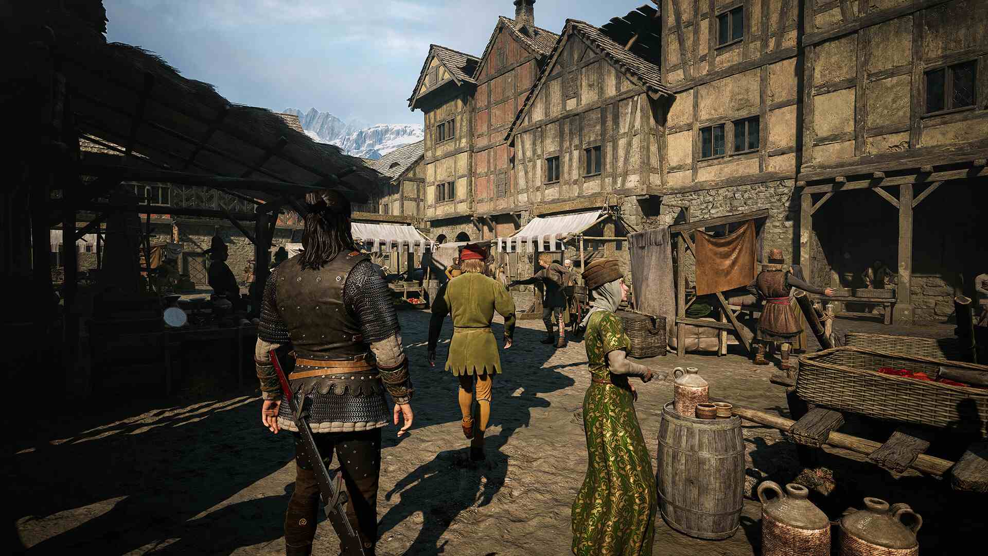 Blood of Dawnwalker spending time in market in town walking