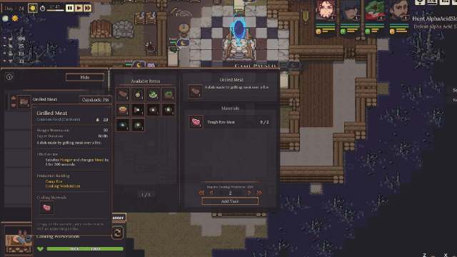 Dungeon Settlers how to cook food and make it edible