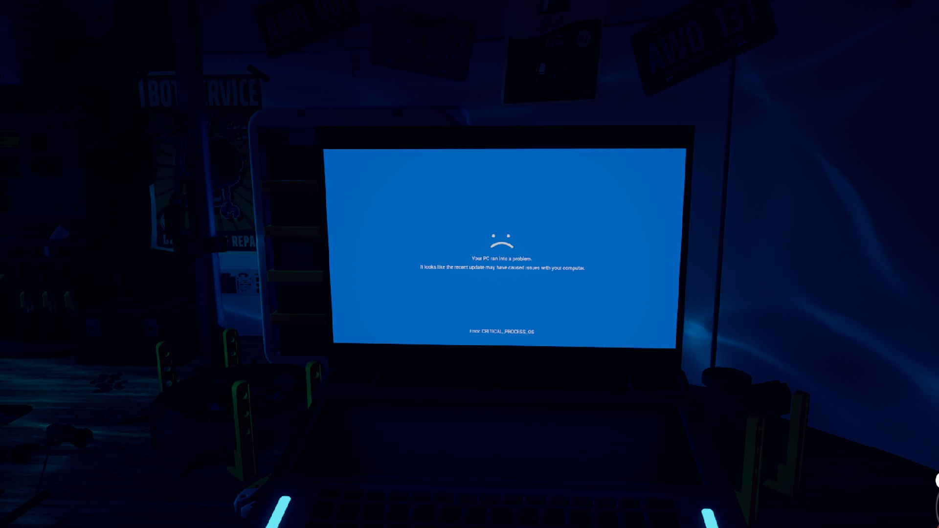 Rivage Kim laptop update crash before hacking disposal puzzle