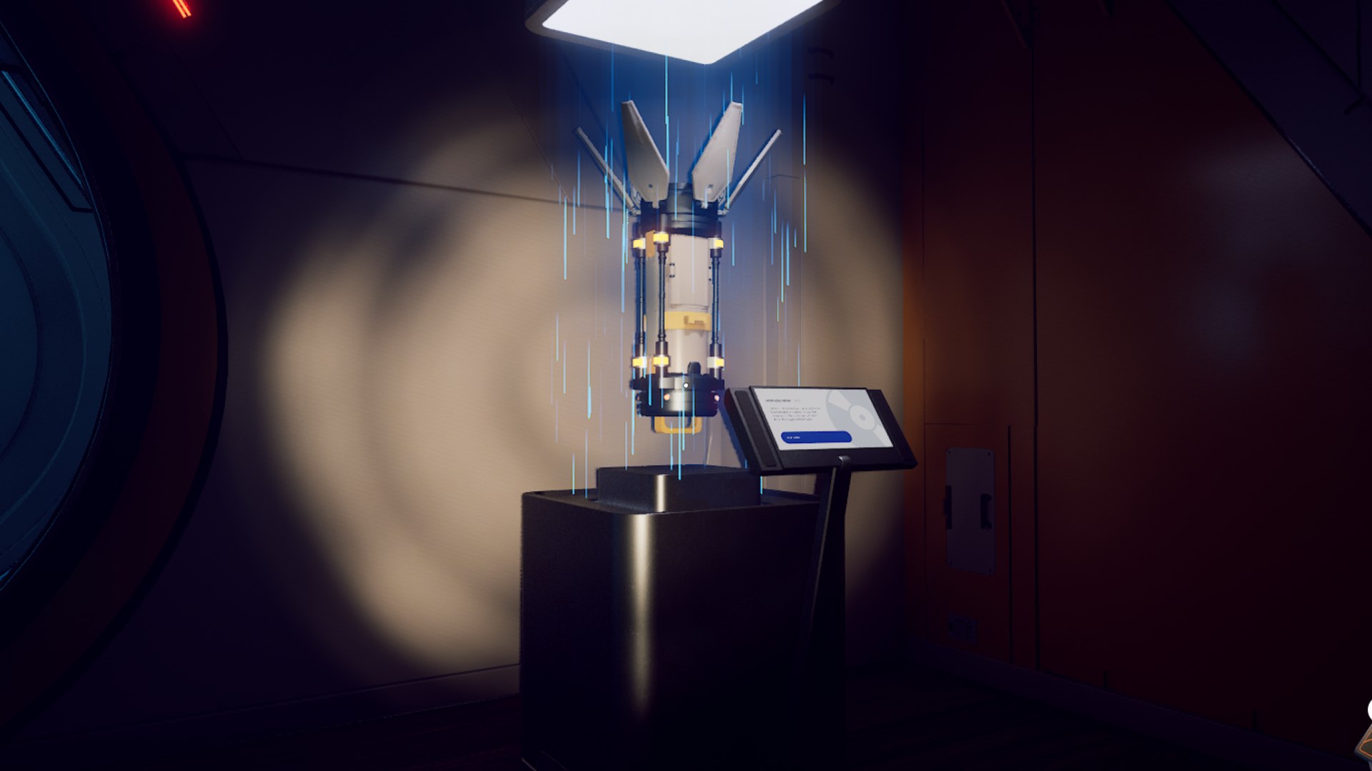 Rivage Garage Puzzle Isocube solution rocket in lobby on display