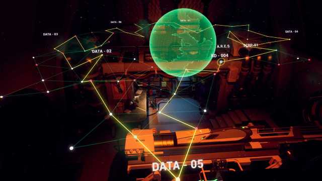 Rivage garage rocket orbital probe path holographic map with nodes